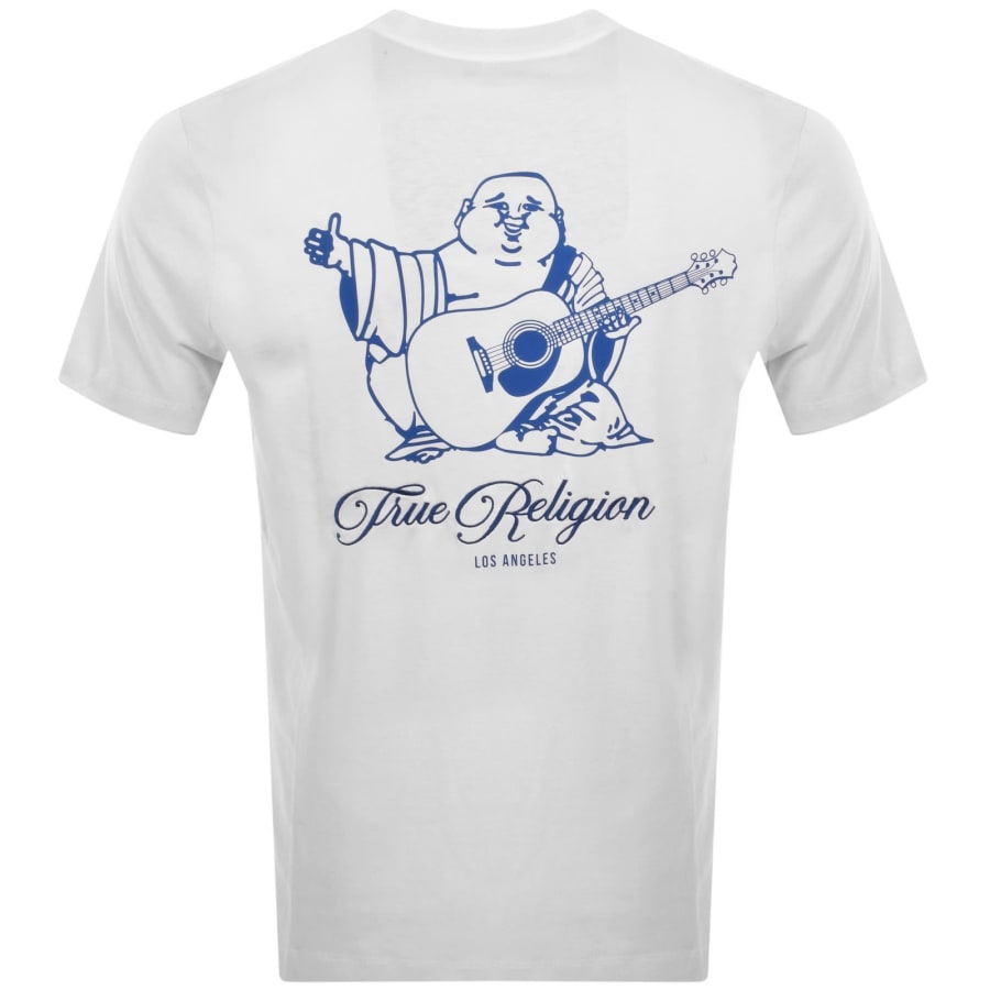 Image number 5 for True Religion Filled Script Buddha T Shirt White
