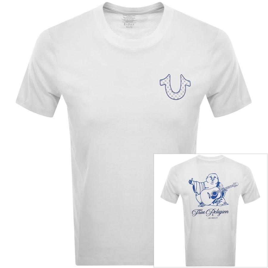 Image number 1 for True Religion Filled Script Buddha T Shirt White