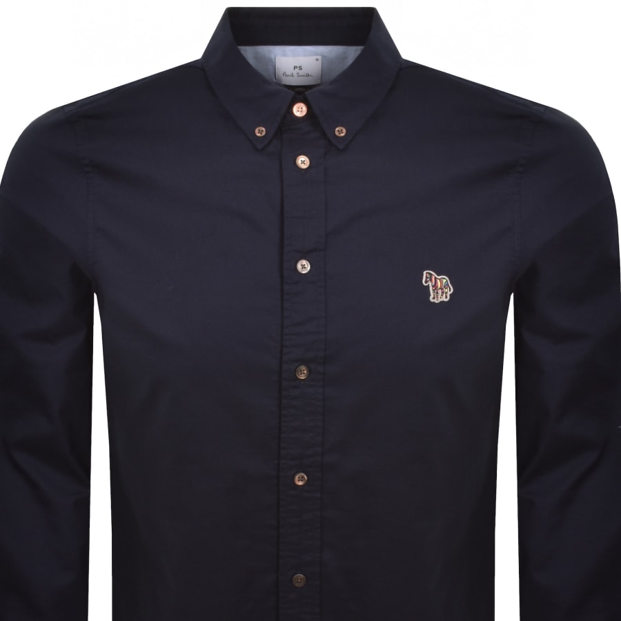 Image number 2 for Paul Smith Long Sleeved Tailored Shirt Navy