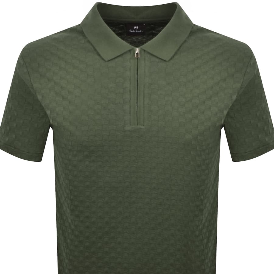 Image number 2 for Paul Smith Zebra Zip Polo T Shirt Green