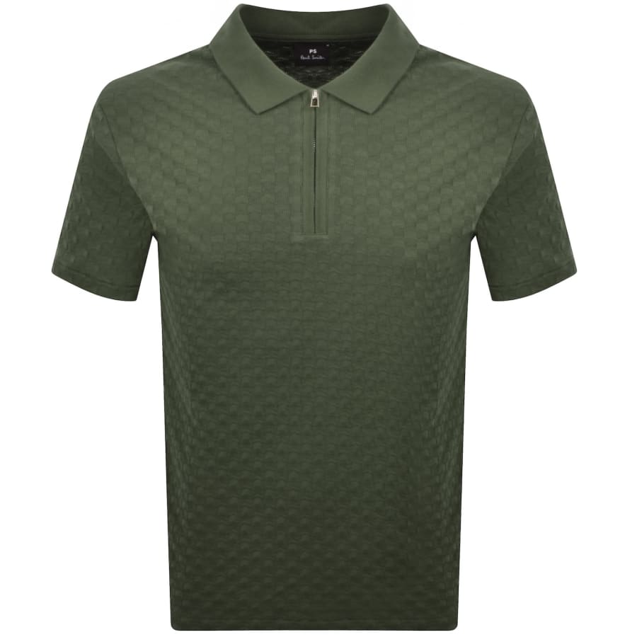 Image number 1 for Paul Smith Zebra Zip Polo T Shirt Green