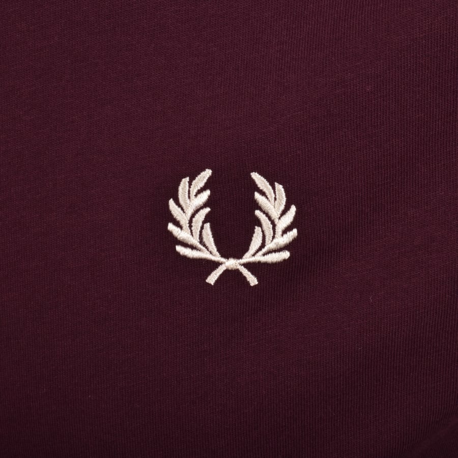 Image number 3 for Fred Perry Twin Tipped T Shirt Burgundy