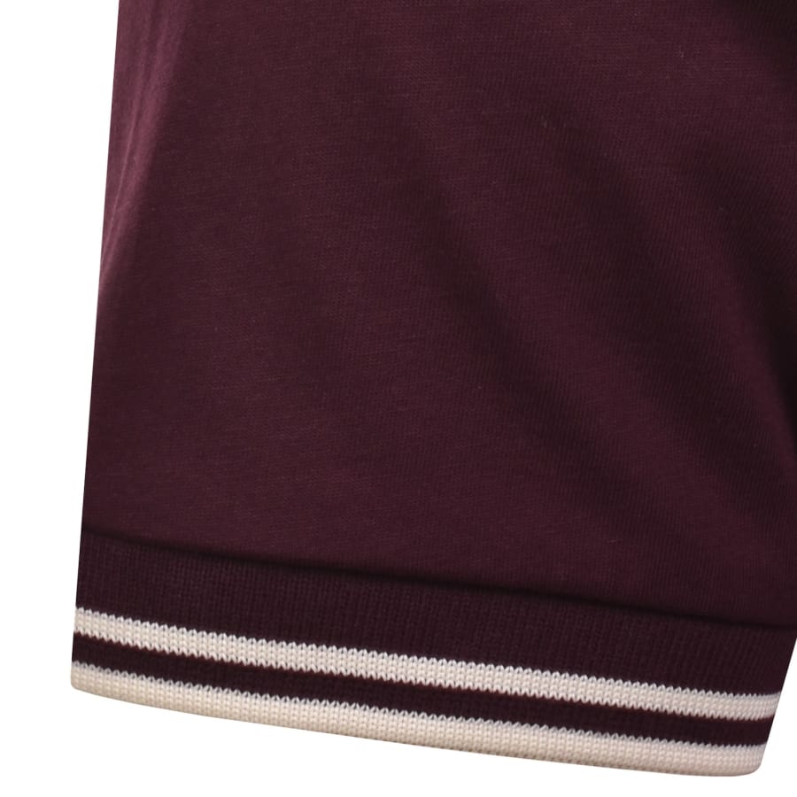 Image number 4 for Fred Perry Twin Tipped T Shirt Burgundy