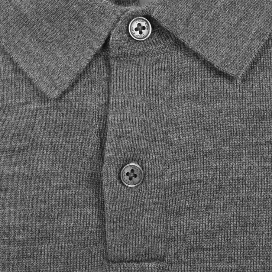 Image number 4 for Calvin Klein Knit Polo T Shirt Grey