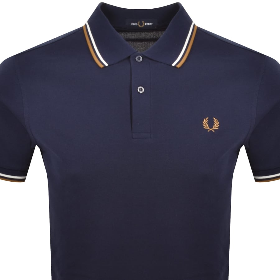 Image number 2 for Fred Perry Twin Tipped Polo T Shirt Blue