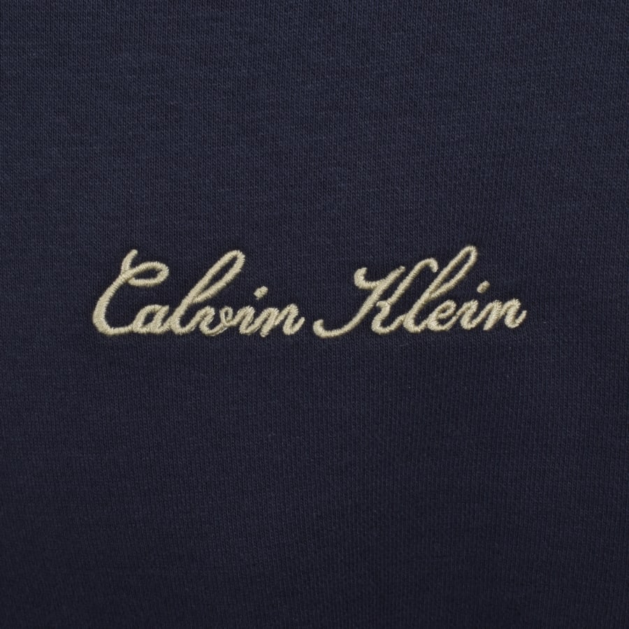 Image number 3 for Calvin Klein Script Hoodie Navy