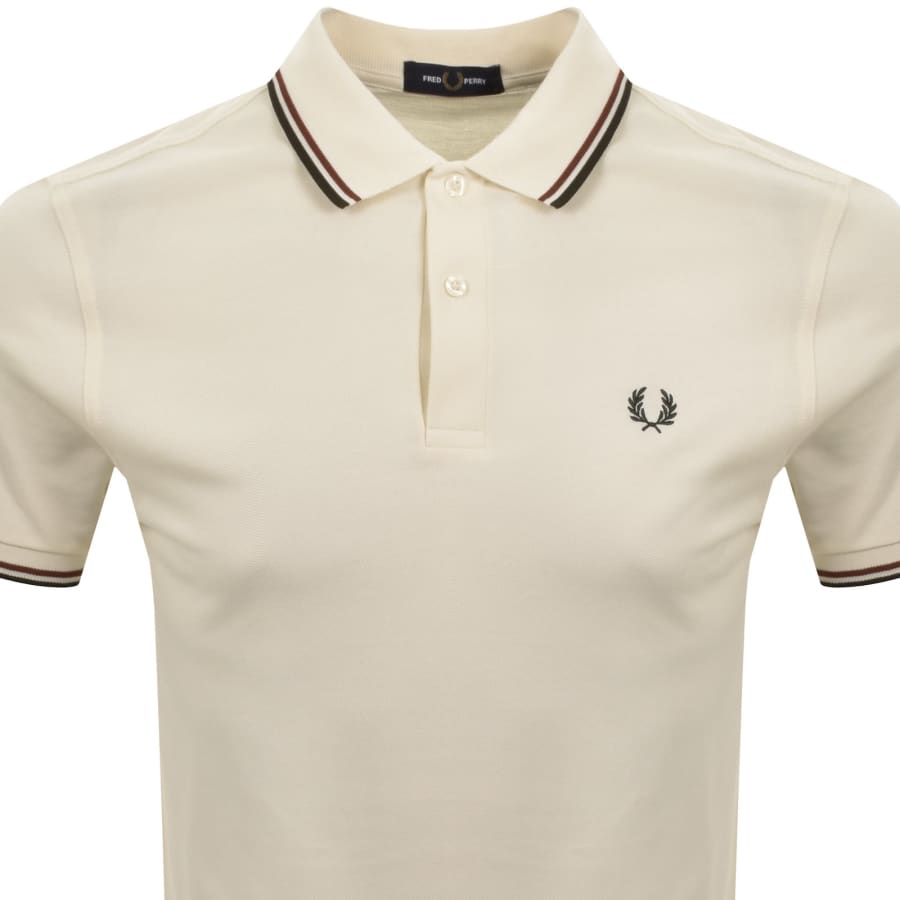 Image number 2 for Fred Perry Twin Tipped Polo T Shirt Cream