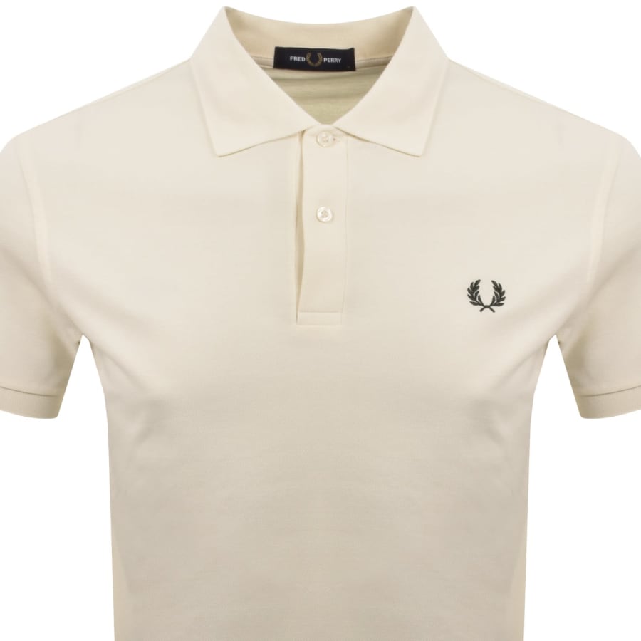 Image number 2 for Fred Perry Plain Polo T Shirt Cream