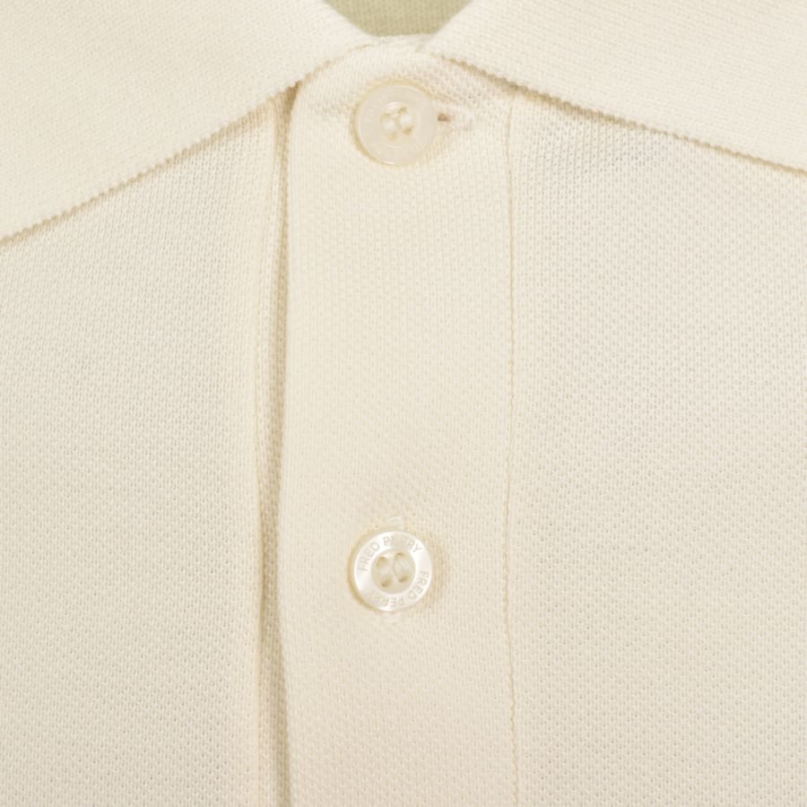 Image number 4 for Fred Perry Plain Polo T Shirt Cream