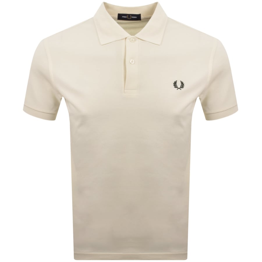 Image number 1 for Fred Perry Plain Polo T Shirt Cream