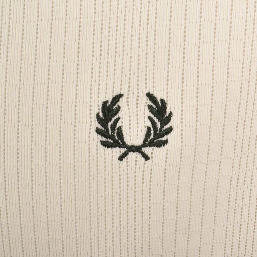 Image number 3 for Fred Perry Knit Polo Shirt Cream