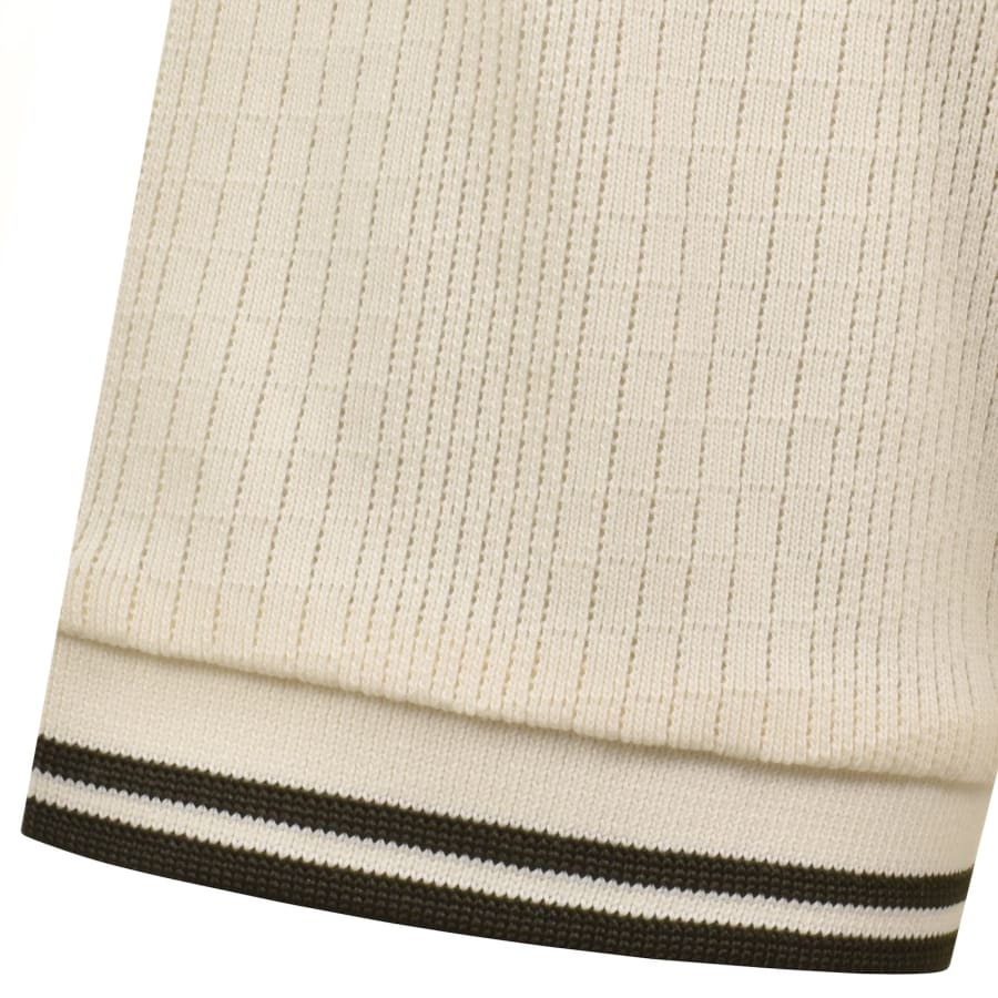 Image number 4 for Fred Perry Knit Polo Shirt Cream