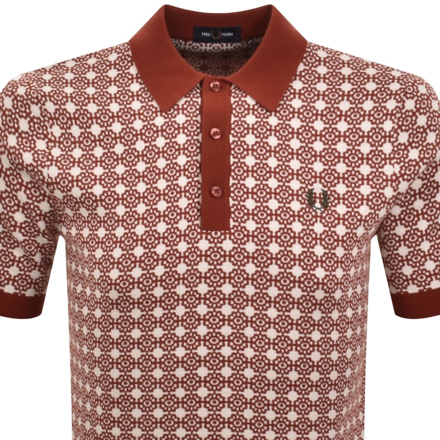 Image number 2 for Fred Perry Knit Polo Shirt Red