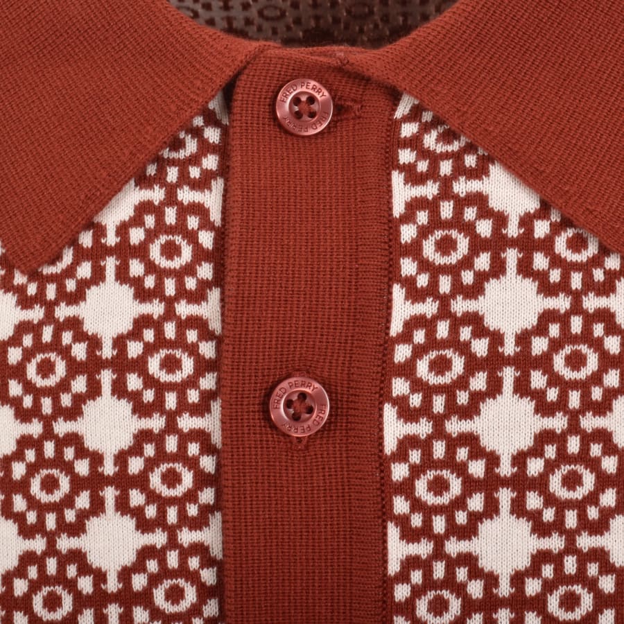 Image number 4 for Fred Perry Knit Polo Shirt Red