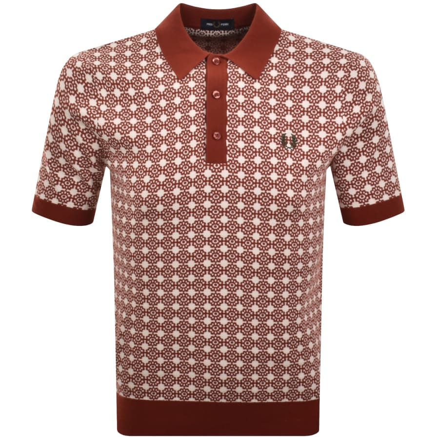 Image number 1 for Fred Perry Knit Polo Shirt Red