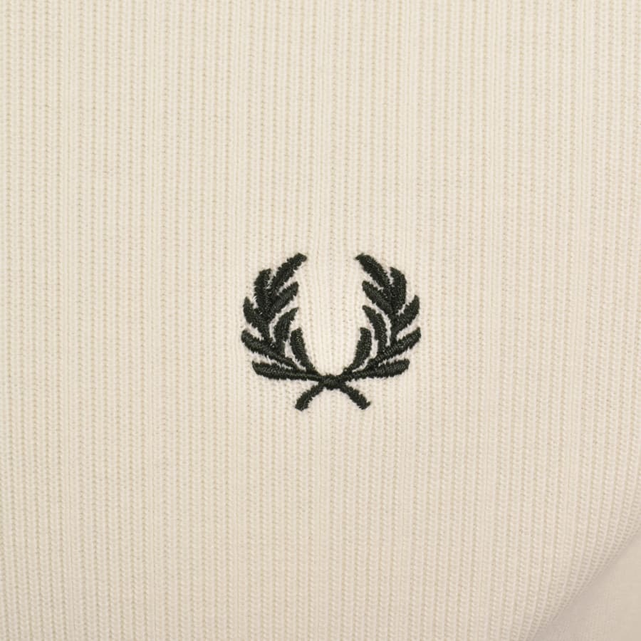 Image number 3 for Fred Perry Ribbed Jersey T Shirt Cream