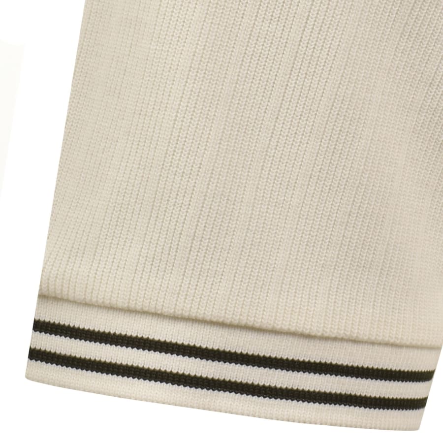 Image number 4 for Fred Perry Ribbed Jersey T Shirt Cream
