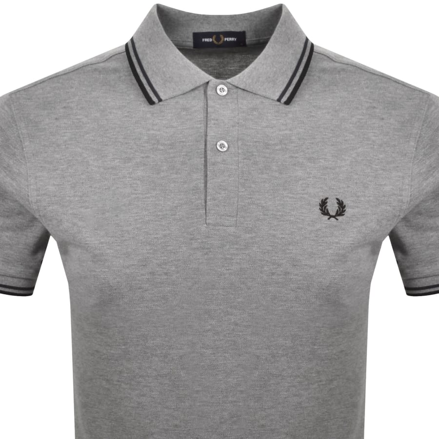 Image number 2 for Fred Perry Twin Tipped Polo T Shirt Grey