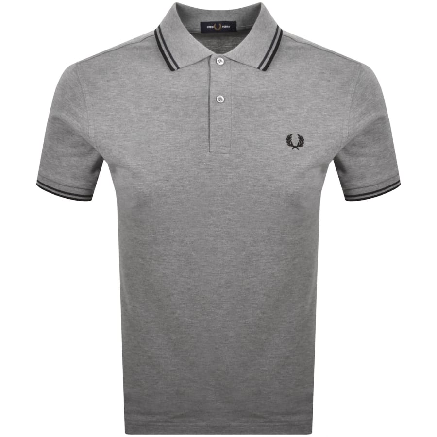 Image number 1 for Fred Perry Twin Tipped Polo T Shirt Grey