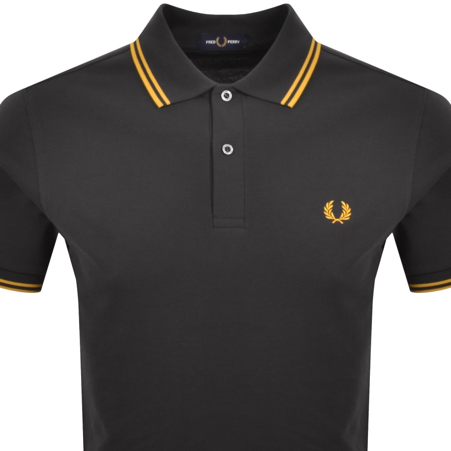 Image number 2 for Fred Perry Twin Tipped Polo T Shirt Grey