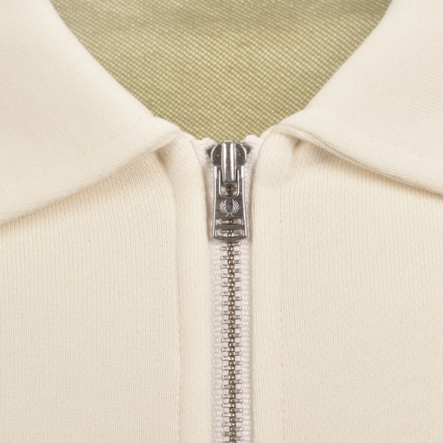 Image number 4 for Fred Perry Collared Sweatshirt Cream