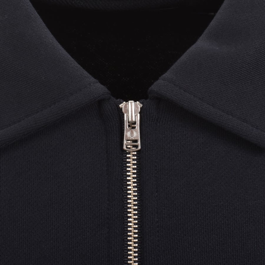 Image number 4 for Fred Perry Collared Sweatshirt Navy
