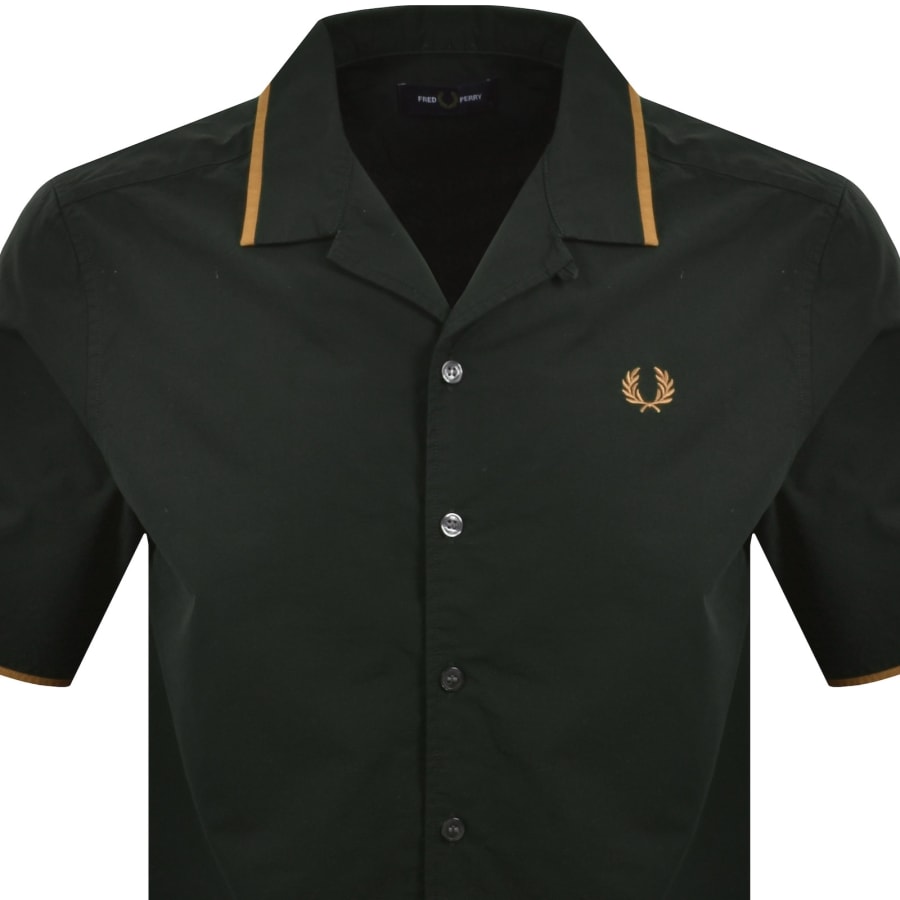 Image number 2 for Fred Perry Revere Coller Shirt Green