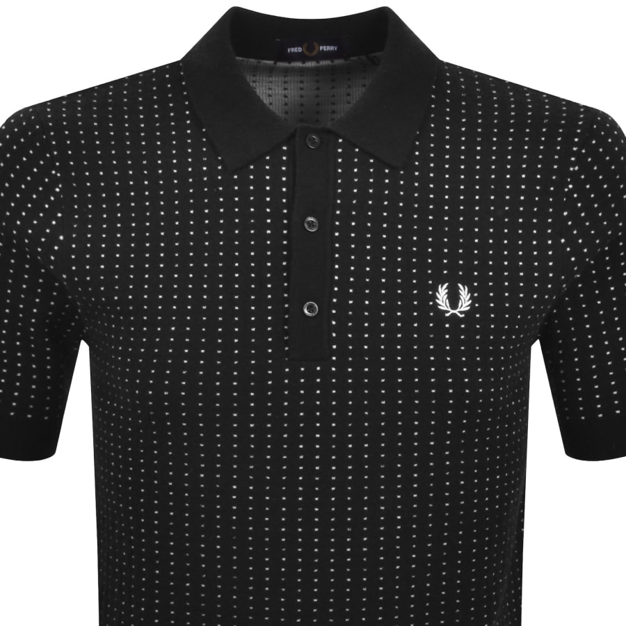 Image number 2 for Fred Perry Knit Polo Shirt Black