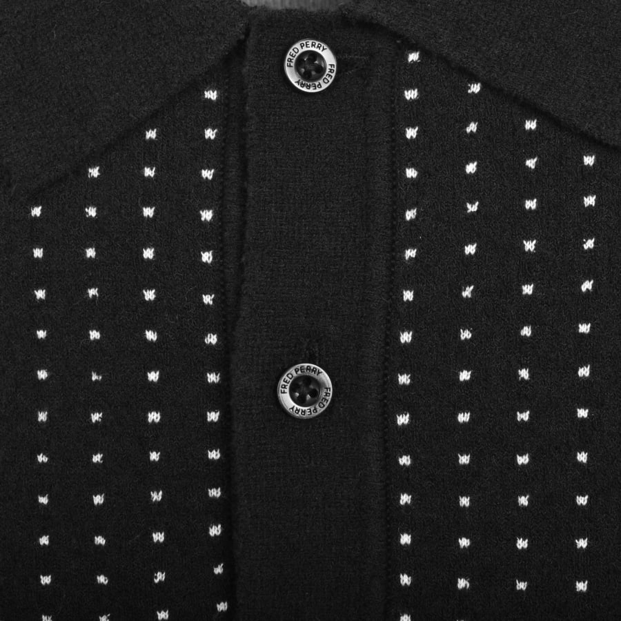 Image number 4 for Fred Perry Knit Polo Shirt Black