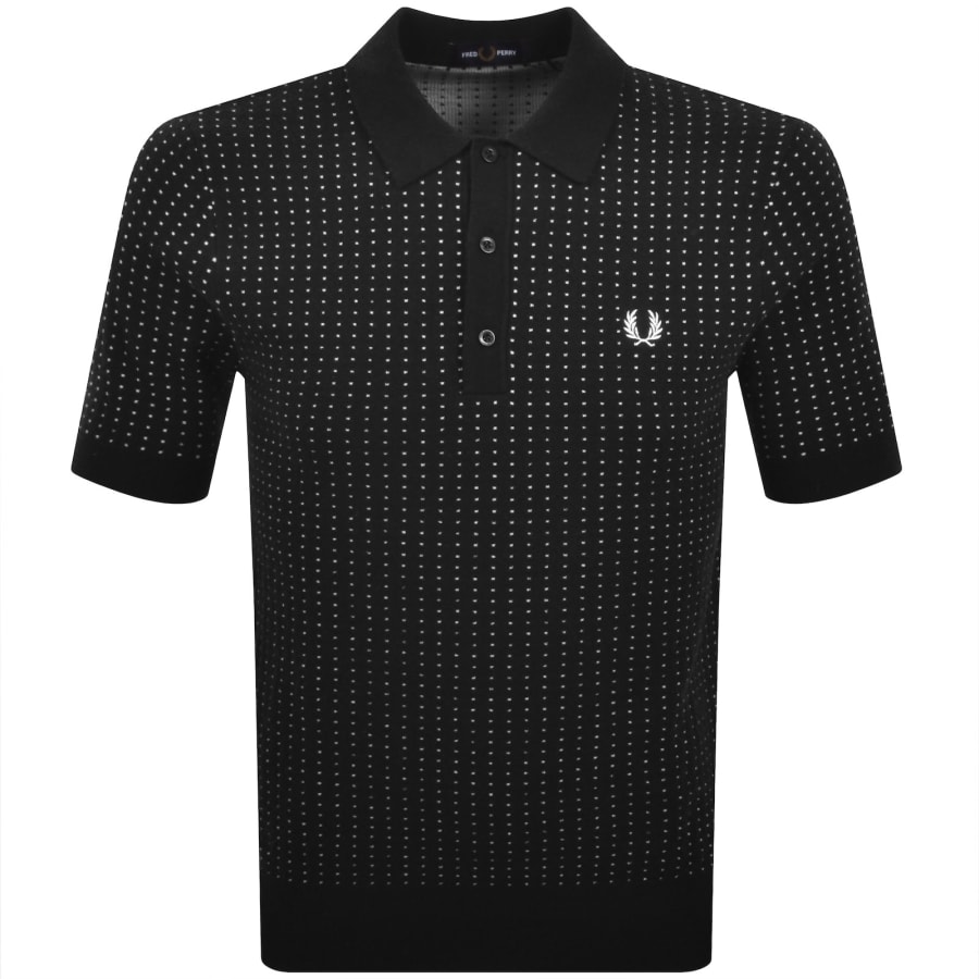 Image number 1 for Fred Perry Knit Polo Shirt Black
