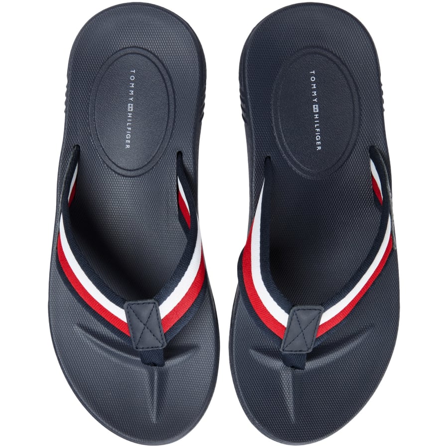 Image number 1 for Tommy Hilfiger Beach Flip Flops Navy