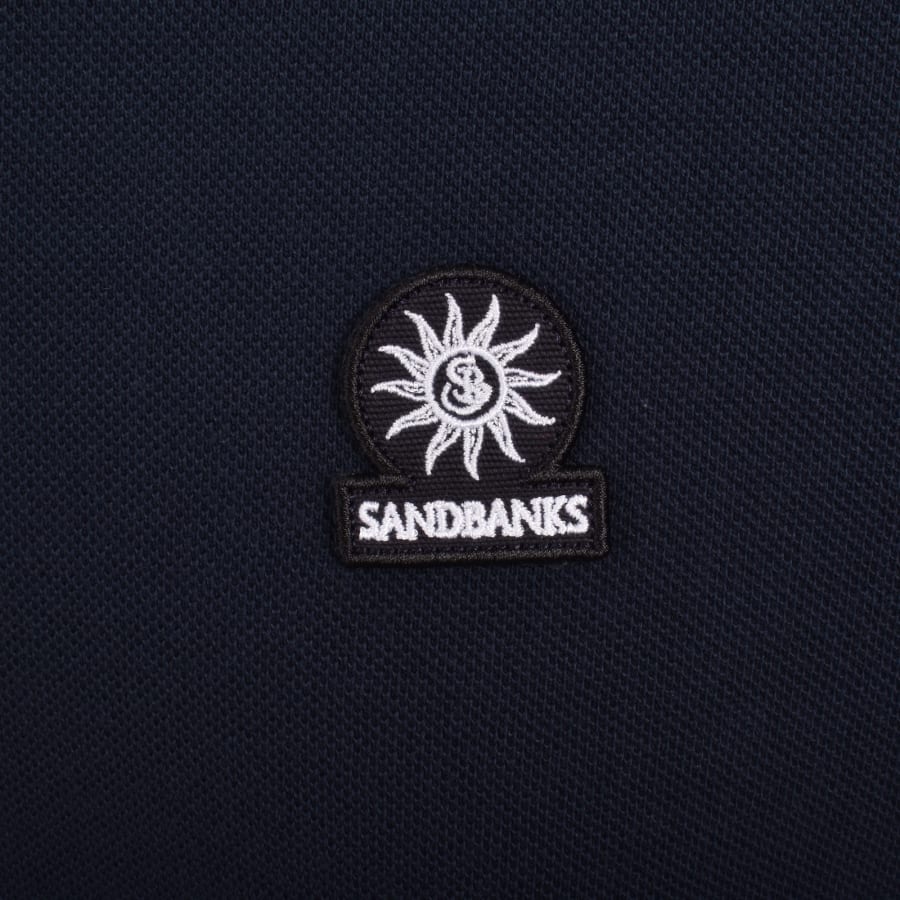 Image number 3 for Sandbanks Stripe Hem Polo T Shirt Navy