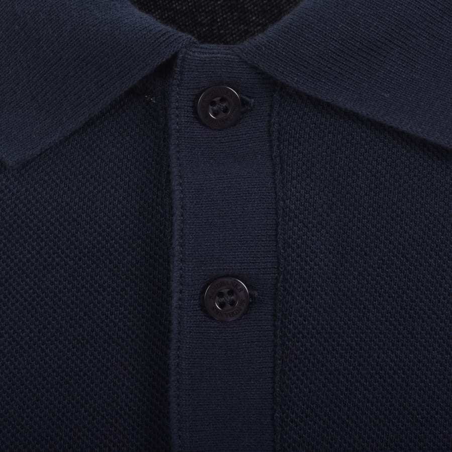 Image number 4 for Sandbanks Stripe Hem Polo T Shirt Navy