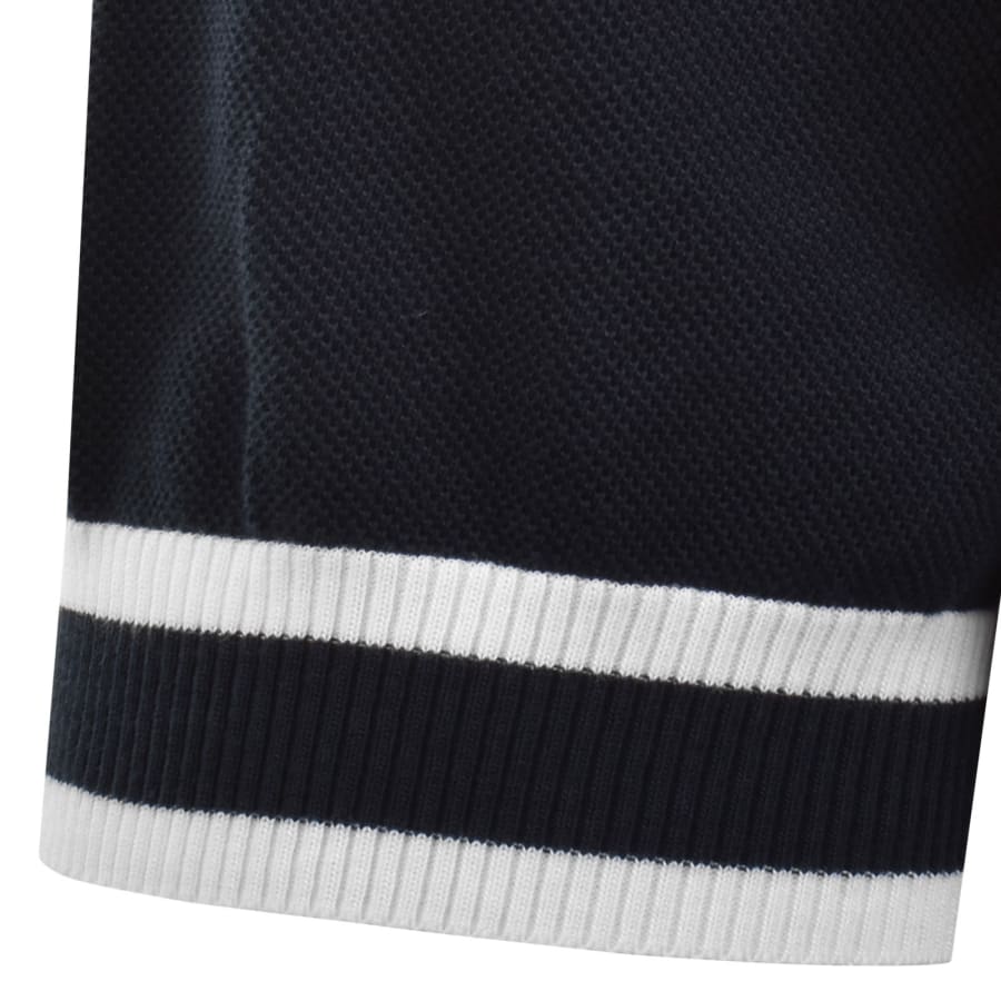 Image number 5 for Sandbanks Stripe Hem Polo T Shirt Navy