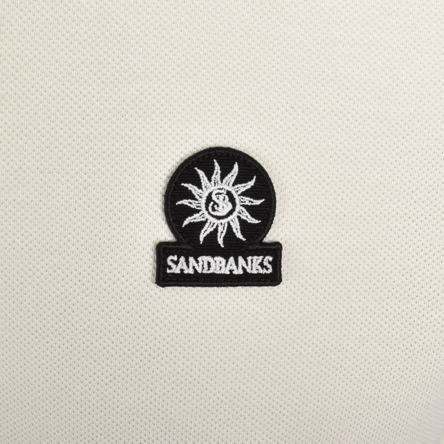 Image number 3 for Sandbanks Stripe Hem Polo T Shirt Ecru