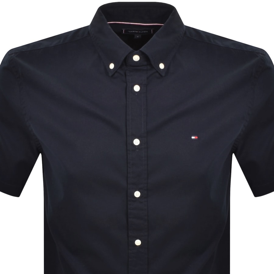 Image number 2 for Tommy Hilfiger Flex Poplin Regular Fit Shirt Navy