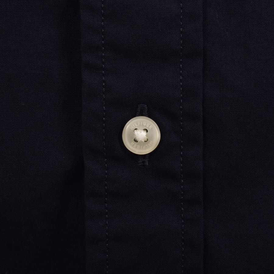 Image number 4 for Tommy Hilfiger Flex Poplin Regular Fit Shirt Navy