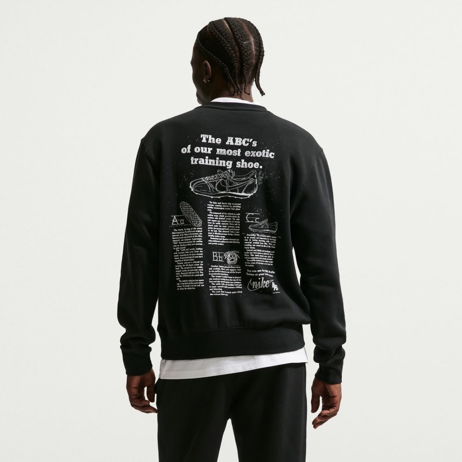 Image number 5 for Nike Crew Neck Club Sweatshirt Black