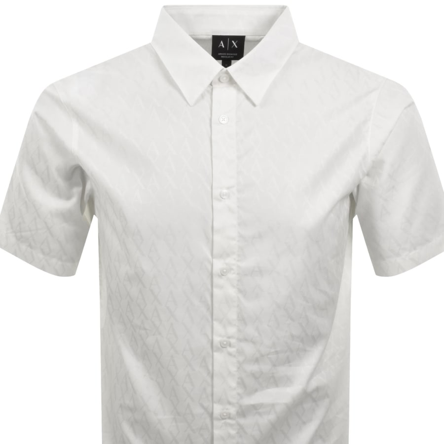Image number 2 for Armani Exchange Short Sleeve Shirt Off White