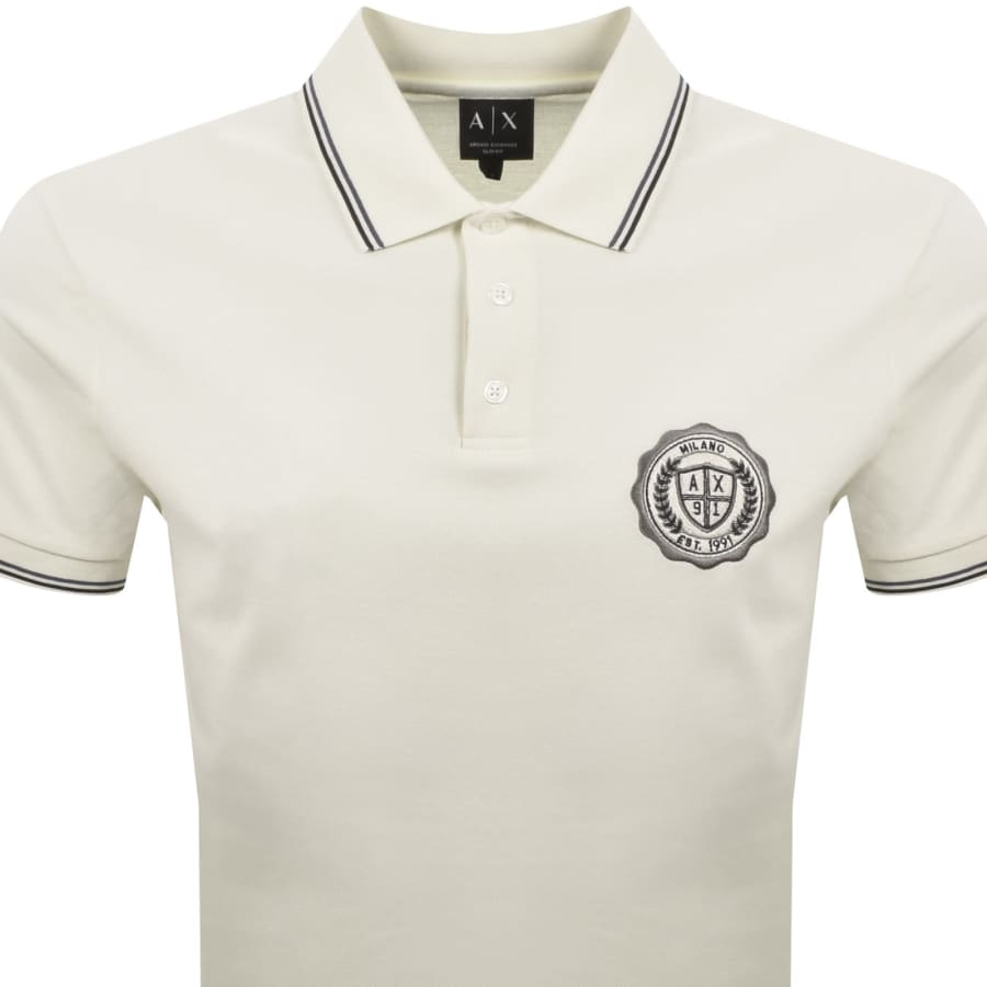 Image number 2 for Armani Exchange Polo T Shirt Vintage Off White