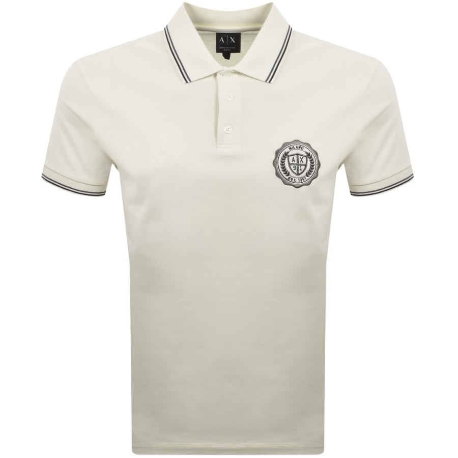 Image number 1 for Armani Exchange Polo T Shirt Vintage Off White