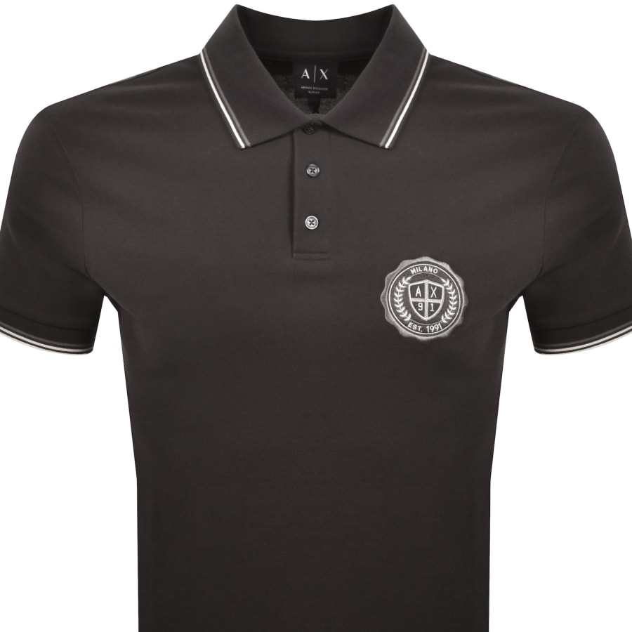 Image number 2 for Armani Exchange Polo T Shirt Licorice Grey