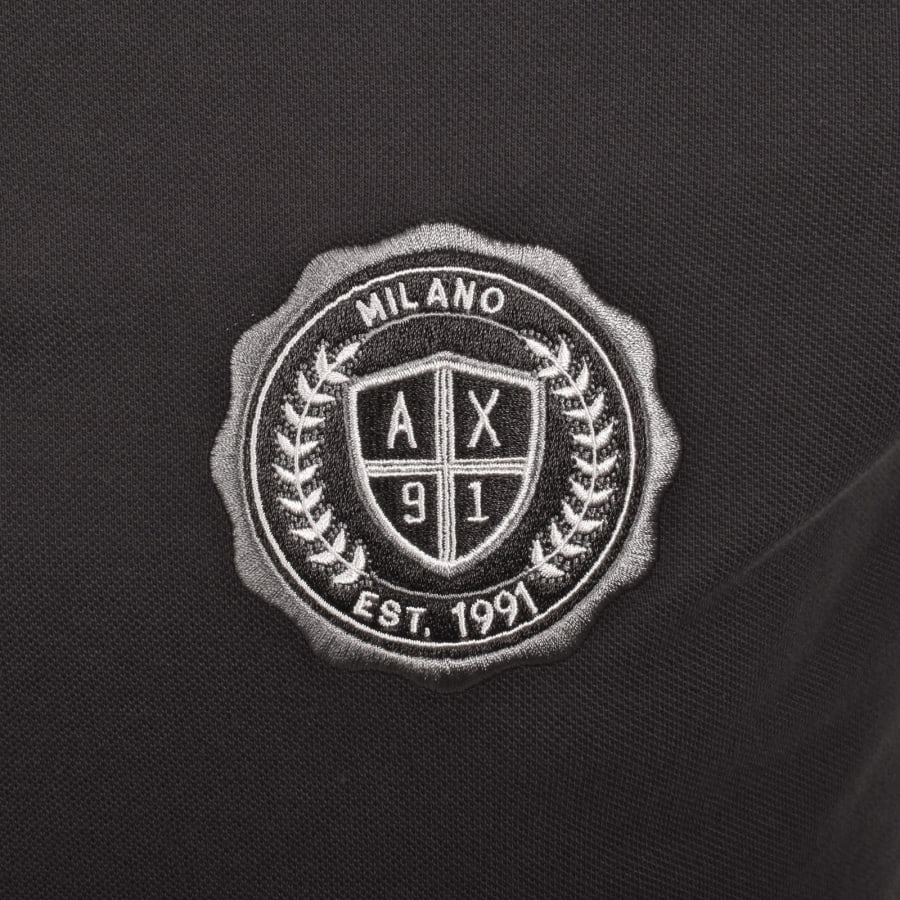 Image number 3 for Armani Exchange Polo T Shirt Licorice Grey