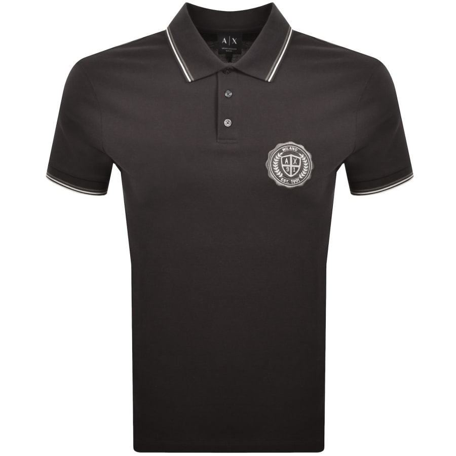 Image number 1 for Armani Exchange Polo T Shirt Licorice Grey