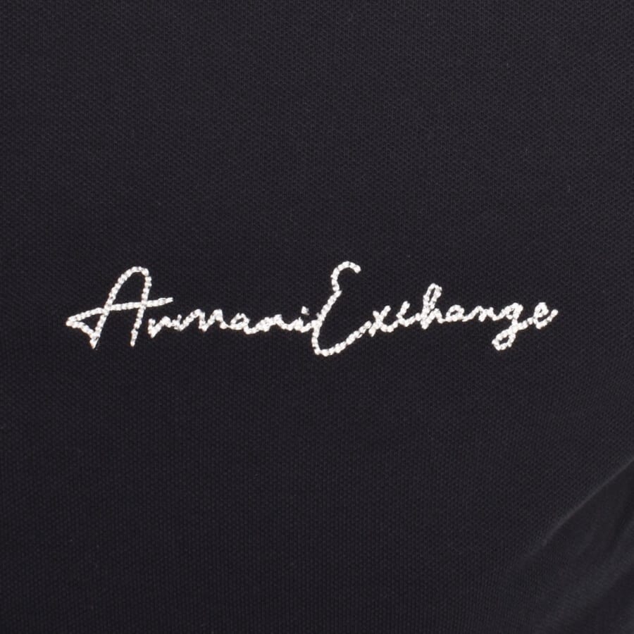 Image number 3 for Armani Exchange Logo Polo T Shirt Navy