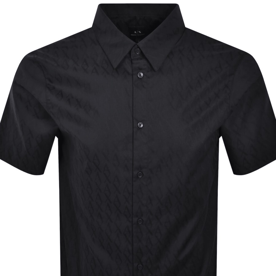 Image number 2 for Armani Exchange Short Sleeve Shirt Navy