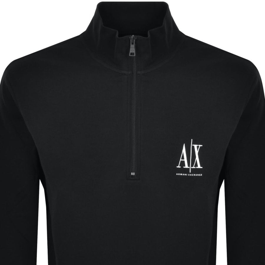 Image number 2 for Armani Exchange Quarter Zip Sweatshirt Black