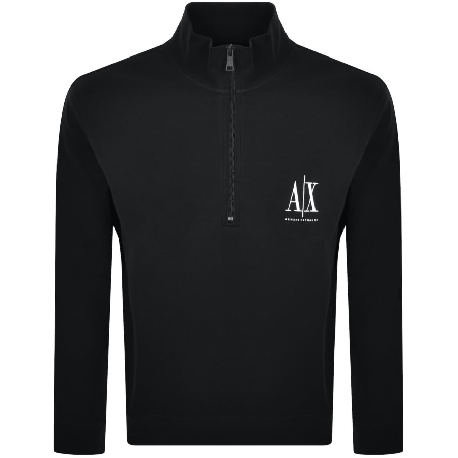 Image number 1 for Armani Exchange Quarter Zip Sweatshirt Black