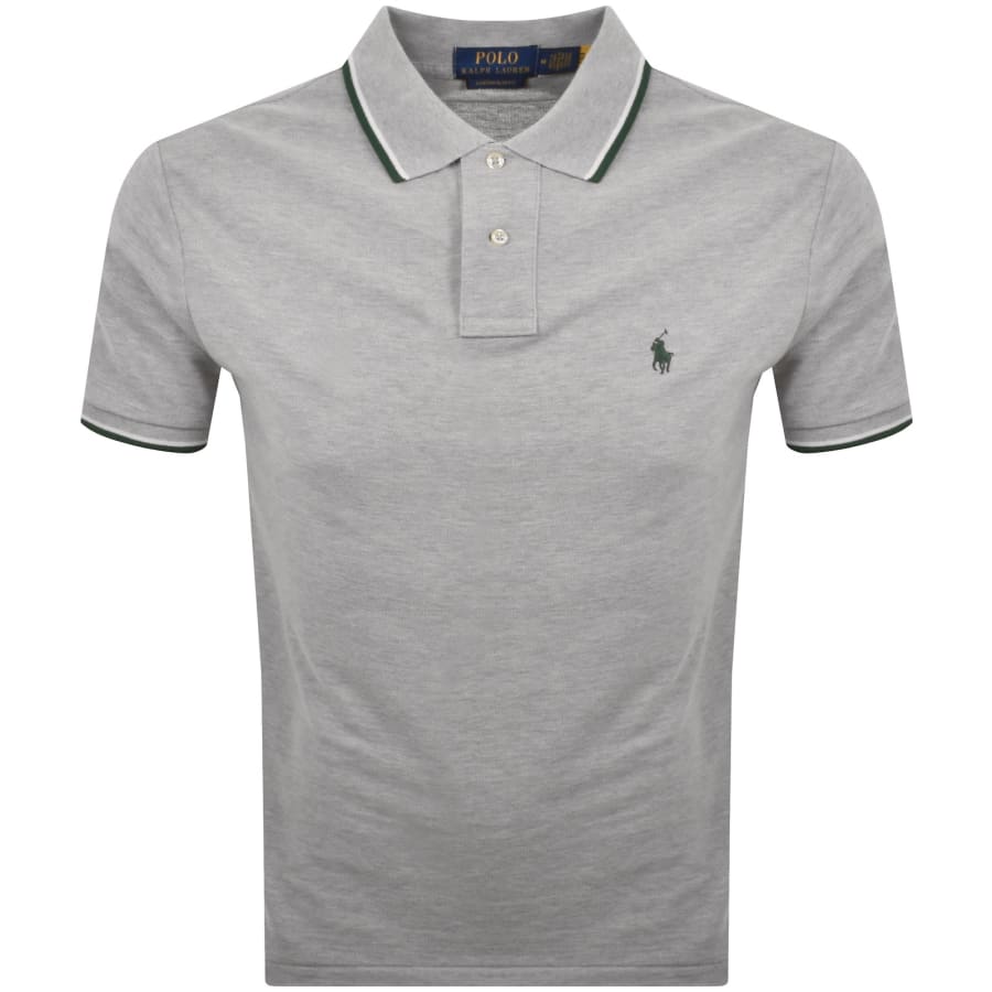 Image number 1 for Ralph Lauren Twin Tipped Polo T Shirt Grey