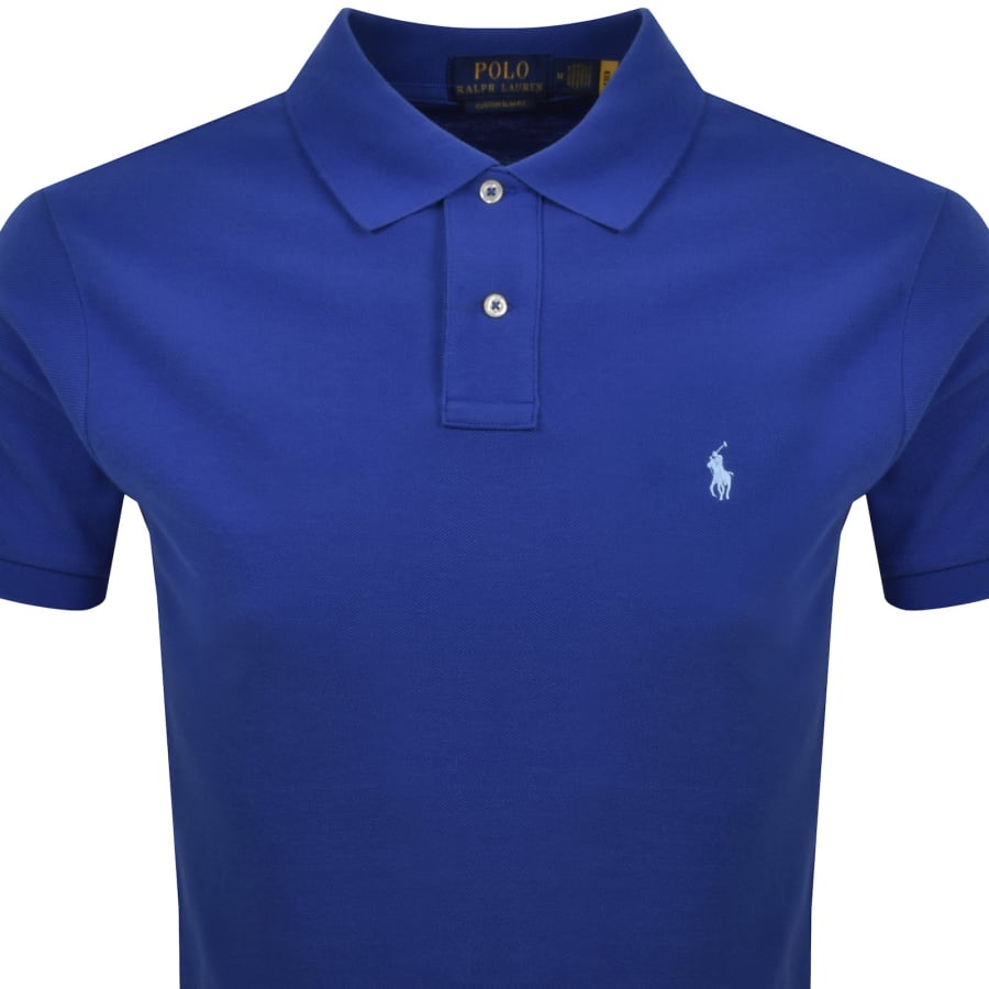 Image number 2 for Ralph Lauren Custom Slim Polo T Shirt Blue